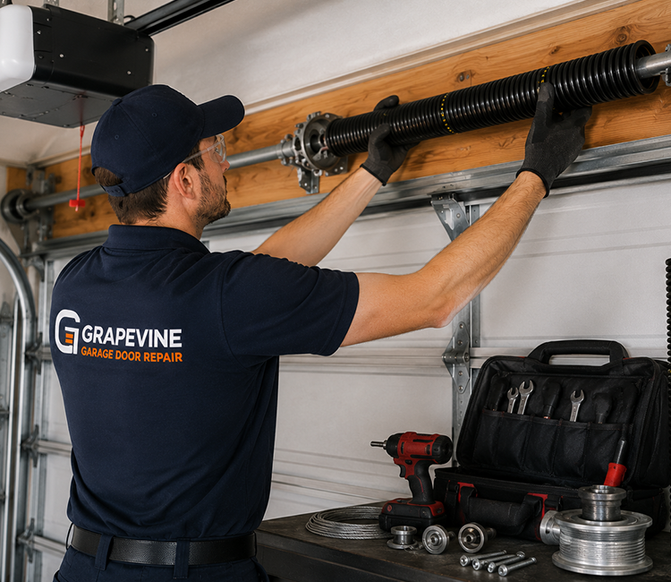 Garage door spring upgrade in Grapevine TX