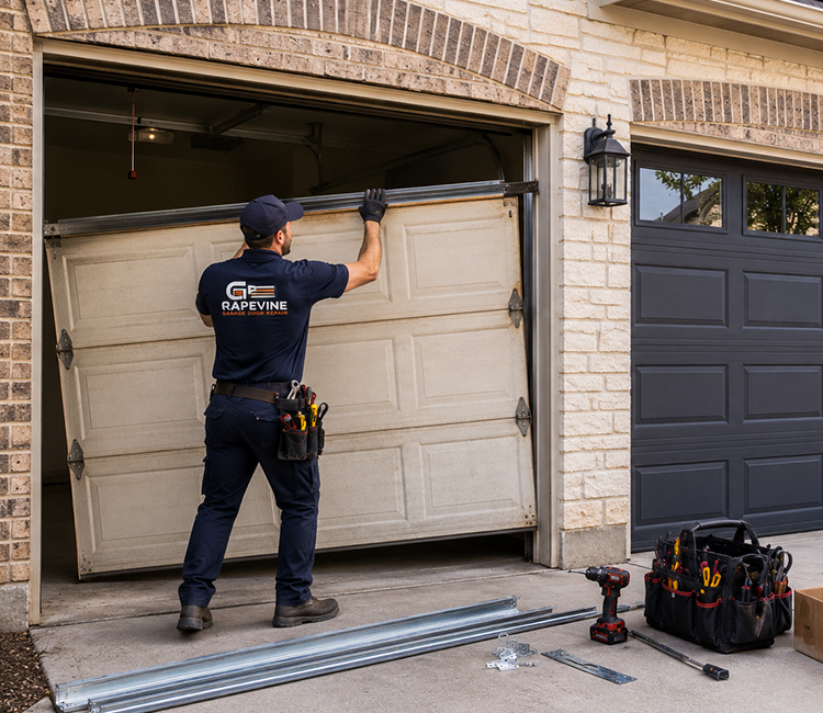 Residential garage door replacement in Grapevine TX